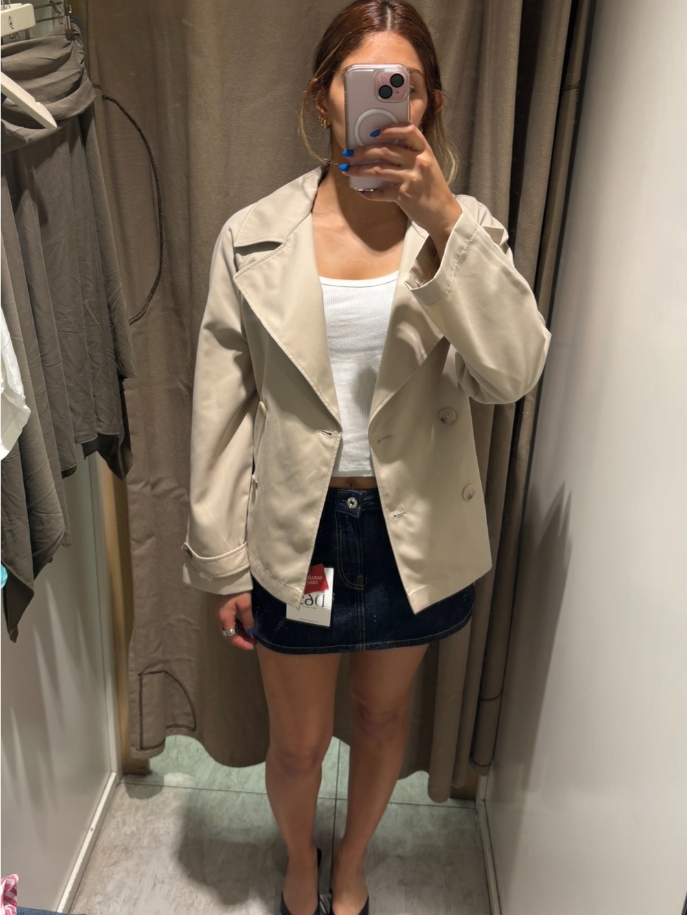 Mini denim skirt